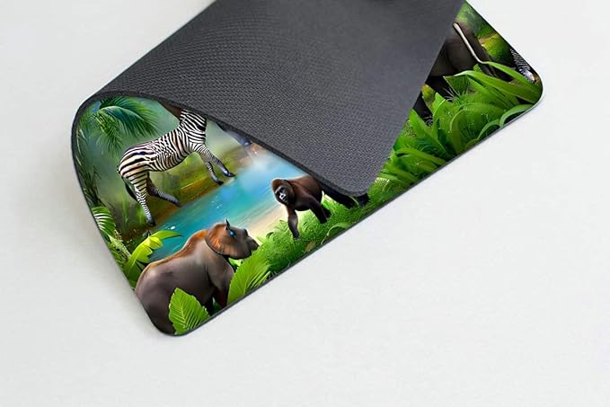 Square Mouse Pad Animal，Colorful Baby Elephant-1,Gaming Mouse Pads for Desk,Soft Computer Waterproof Non-Slip Mouse Mat