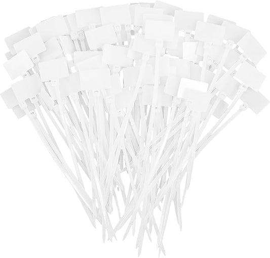 200PCS Nylon Cord Labels Reusable Self-Locking Cable Ties Label Tags Handwriting Cord Wraps Markers for Electronics Cords, Cable Straps Organizer for Earphone, Phone Charger(White)