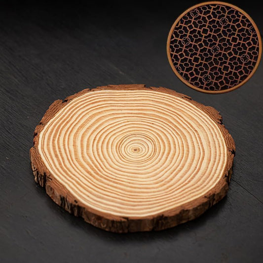 Ceramic Aromatherapy Burner — Candle Warmer for Herb, Natural Oil Fragrance Diffuser & Teapot Warmer, for Home Fragrance, Meditation, and Relaxation (F-Wooden Pallet+Metal Pad) by Unknown