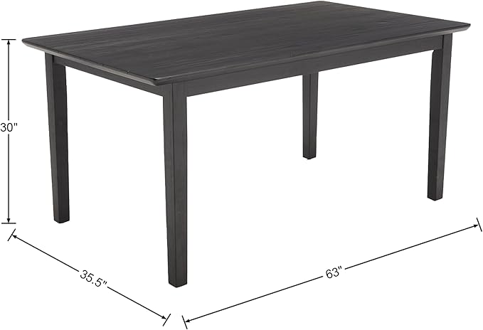 LZAREAL Modern Farmhouse Dining Table for 4 6 Solid Wood Dining Room Table Black Rectangular Kitchen Table Plank and Beam Dining Table for Dining Room Kitchen Restaurant