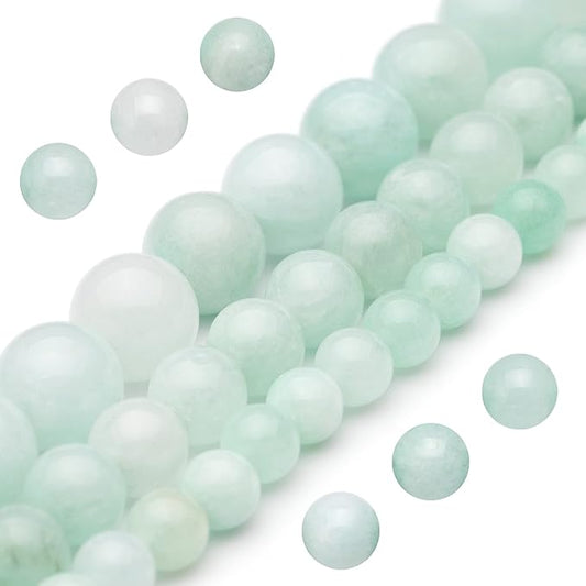 Youngbling Natural Gemstone Beads for Jewelry Making,6mm Burmese Jade Polished Round Smooth Stone Beads for Bracelet Necklace 15 Inch