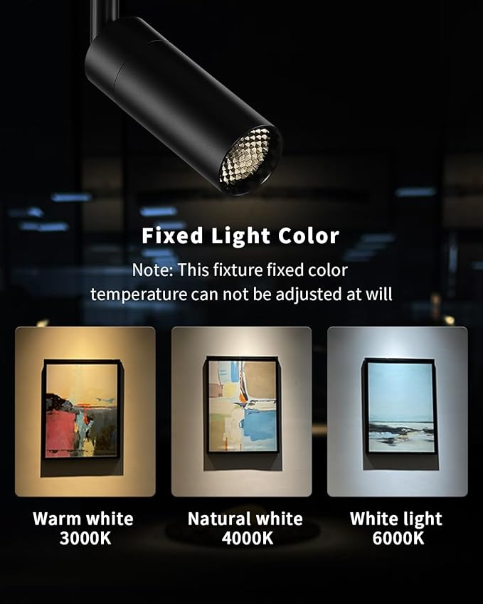 Led Modern Directional Spotlight, Zoomable Monopoint Ceiling Spot Light for Indoor Cafeteria Foyer Living Room Warm White