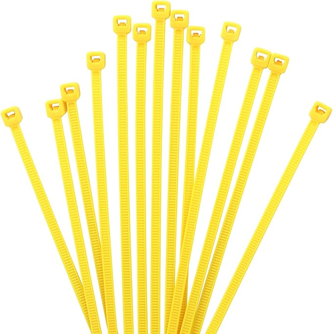 XINGO 1000 PCS 8 inch Cable Zip Ties, 18lb Strength, Small Tie Wraps Self-Locking Nylon Zip Ties for Indoor and Outdoor Use (Yellow)