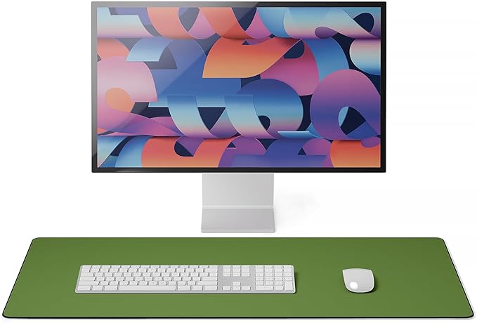 Jotsome Leather Desk Mat, Non-Slip Desk Blotter Pad - Desk Protector for Office, Home, Laptop, and Desktop, Gift for The Holidays or Christmas (Forest Green, 34" x 17")