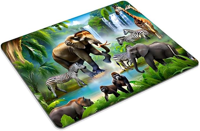 Square Mouse Pad Animal，Colorful Baby Elephant-1,Gaming Mouse Pads for Desk,Soft Computer Waterproof Non-Slip Mouse Mat