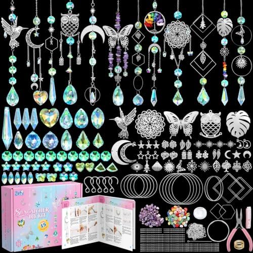 Zefy 500 Pcs DIY Suncatcher Kit, Crystal Art and Crafts for Adults by Zefy