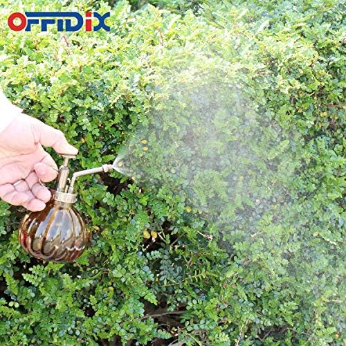 OFFIDIX Glass Spray Bottle, Brown Plant Mister Pumpkin Style Spritzer 6.7oz - Image 5