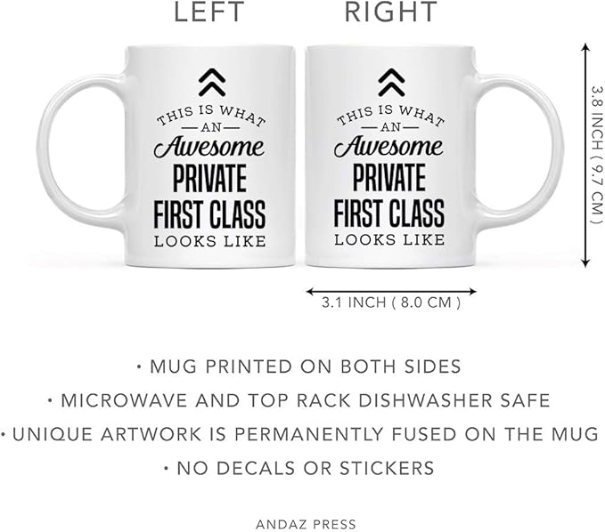 Andaz Press 11oz. Ceramic Coffee Tea Mug Thank You Gift, This is What an Awesome Private First Class Looks Like, 1-Pack, Birthday Christmas Gift Ideas Coworker Him Her, Includes Gift Box