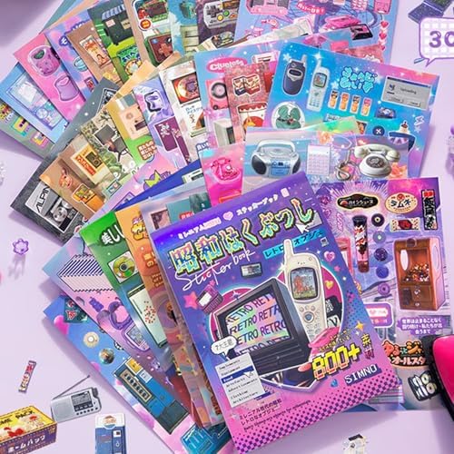 800+ Japanese Sticker Book - Vintage Aesthetic Stickers for Journaling, Scrapbooking | Glossy, Matte, Frosted Textures | Adult Craft Gift-Prayer Board Supplies-Vision Board Supplies by JUNKJWBZ%7CPeelStickInspir