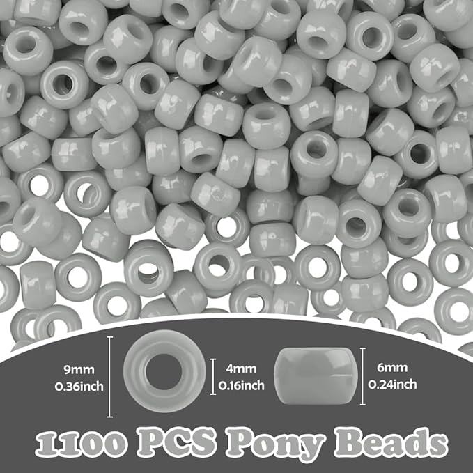 1100pcs Pony Beads,Beads for Jewelry Making,Hair Beads,Friendship Bracelet Bead Kit for Bracelets Making,Pony Bead for Crafts,Bulk,Jewelry Necklace Keychain Charms Making Supplies