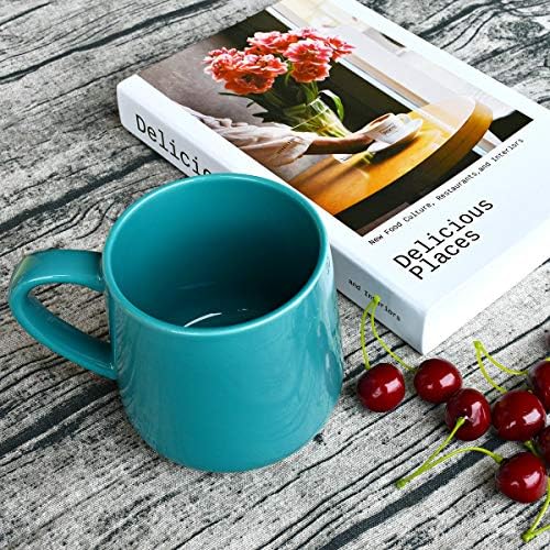Bosmarlin Large Glossy Ceramic Coffee Mug, Tea Cup for Office and Home, 18 oz, Suitable for Dishwasher and Microwave, 1 Pack (Aquamarine) - Image 2