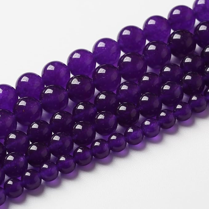 120PCS 6mm Natural Amethyst Jade Stone Round Loose Spacer Beads for DIY Jewelry Making Necklaces Bracelets Healing Energy Beads