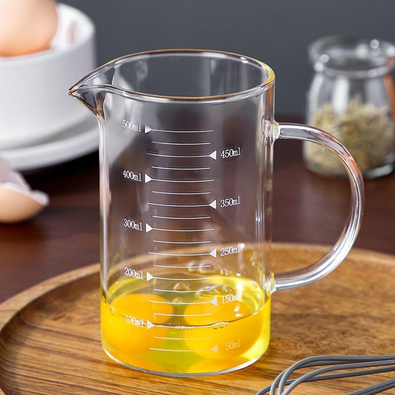 Glass Measuring Cup 16Oz/500ml Easy to Read V-Shaped Spout - High Borosilicate Glass Measuring Cup for Kitchen or Dining - Image 2