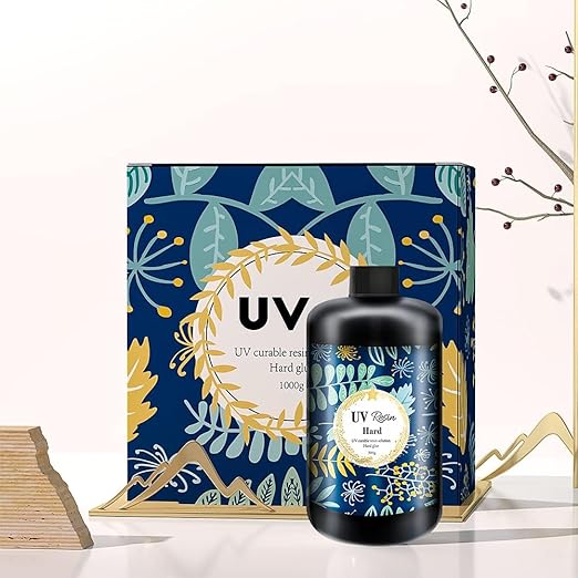 Crystal Clear Hard UV Resin Upgraded Formula Ultraviolet Fast Curing for Jewelry Making Craft Decoration, Hard Transparent Glue Solar Cure Sunlight Activated Resin (1000g)