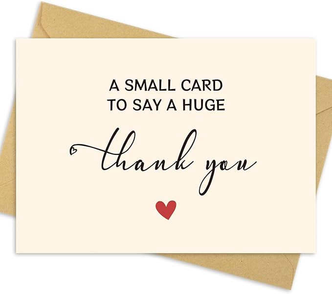 25 Pack 350GSM, Thank You Cards with Envelopes & Matching Stickers, Thank You Notes for Wedding, Business, Baby Shower, Small Business, Funeral, Graduation