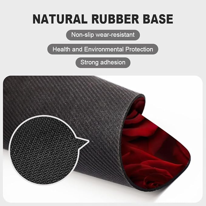 Red Rose Texture Mouse pad, Square Waterproof and Anti Slip Mouse pad for Office laptops