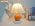 Small Ceramic Table Lamp, 11.5'' Cute Scalloped Lamp (Orange) - Image 7