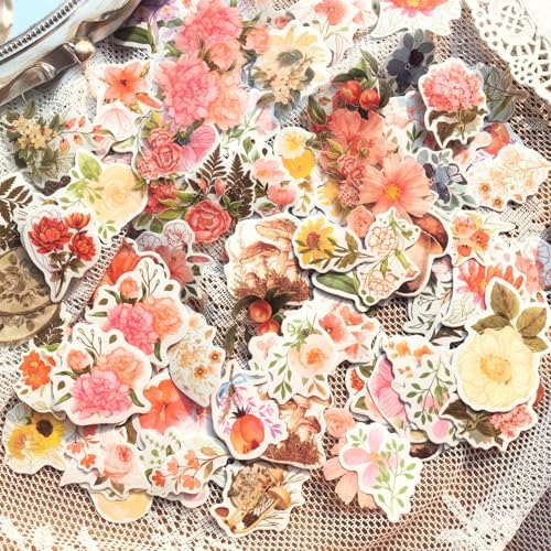 Flartmo 313 Pcs Complete Scrapbook Supplies Kit, Vintage Scrapbook Paper & Nature Flower Stickers, Junk Journal Scrapbooking Supplies Kit for Journaling, Scrapbooking Embellishments, Planner, Card - Image 7