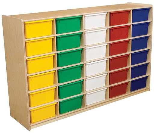 Wood Designs WD18563 (30) 5" Letter Tray Storage Unit w/Assorted Trays
