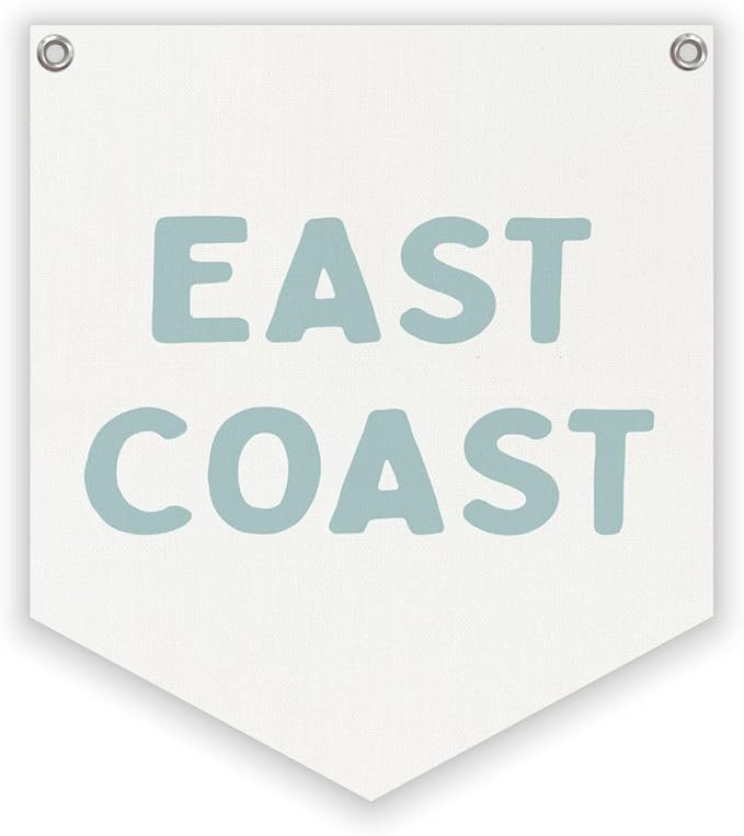 Lacama Coastal Room Decor Wall Art, East Coast Banner, Blue Aesthetic Trendy Wall Hanging Banner Pennant Flag for Bedroom College Dorm Coastal Room,12.4x14