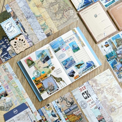 Travel Scrapbooking Supplies Kit, A6 Notebook, Vintage Junk Journaling Kit - Image 3