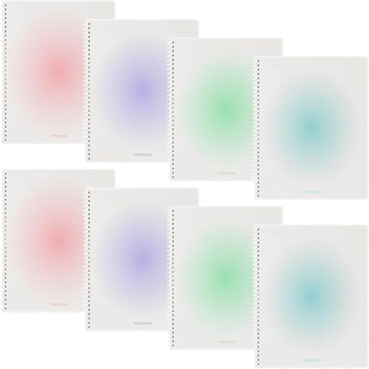 Oucaru Spiral Notebook College Ruled 8 Pack A4 (8.5" x 11") Journaling Notebooks 140 Pages Gradient Small Lined Notebook for Work School Business Travel Note Books