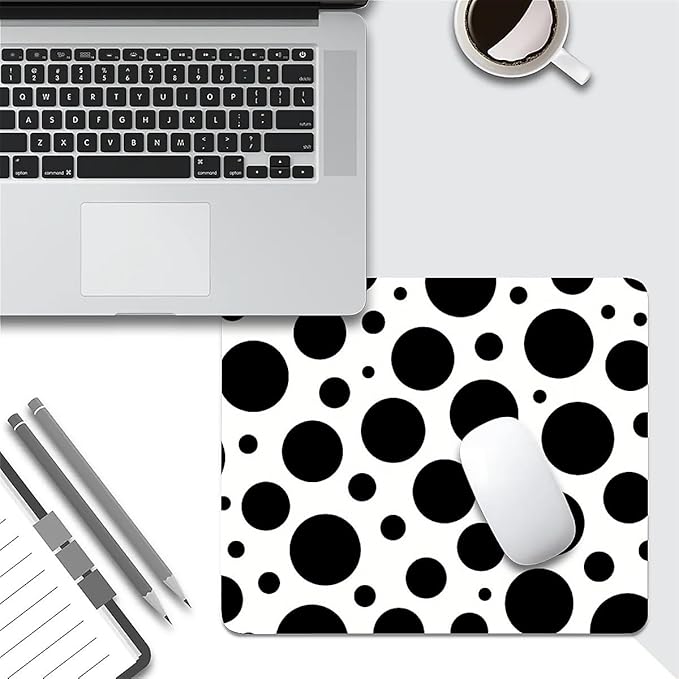 Square Mouse Pad Wave Dot Pattern, Personalized Premium-Textured Custom Mouse Mat Design, Washable Mousepad Cloth, Non-Slip Rubber Base Computer Mouse Pads for Wireless Mouse