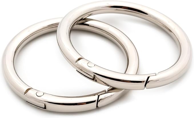 O Ring Spring, 10 PCS Opening Snap Trigger Clip Buckle Charm Purse Making (Silver,1 1/5")