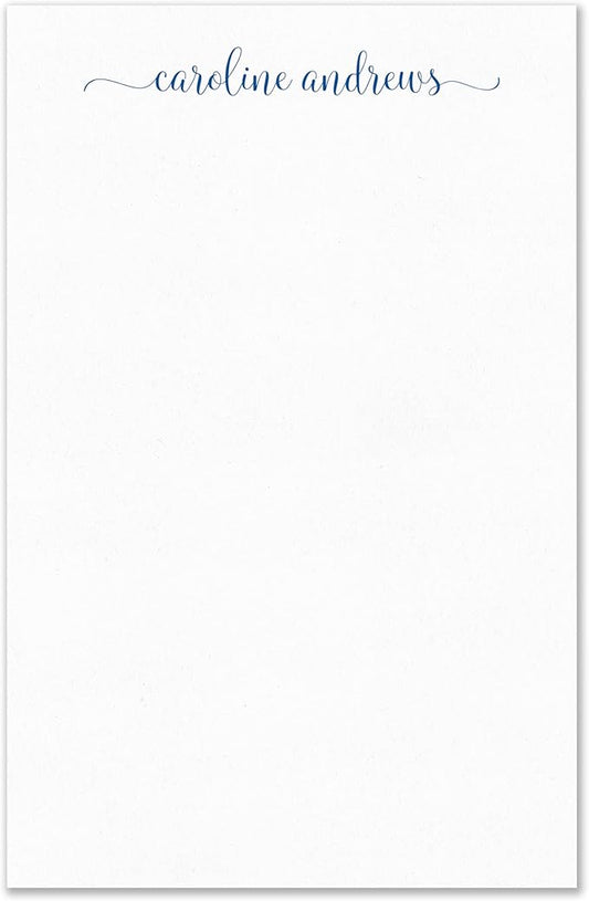 Personalized Notepad Stationery with Name in Lowercase Font, Available in 4 Sizes, Lined or Unlined in Choice of Colors, Note Pad Memo To Do List Pad (Font Style #1)