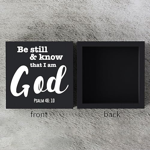 Positive Home Office Christian Decor Bible Verse Desk Decor Wood Sign Farmhouse Black Wooden Box Sign for Living Room Bedroom Kitchen Table Shelf Counter Religious Gifts for Family - Image 3