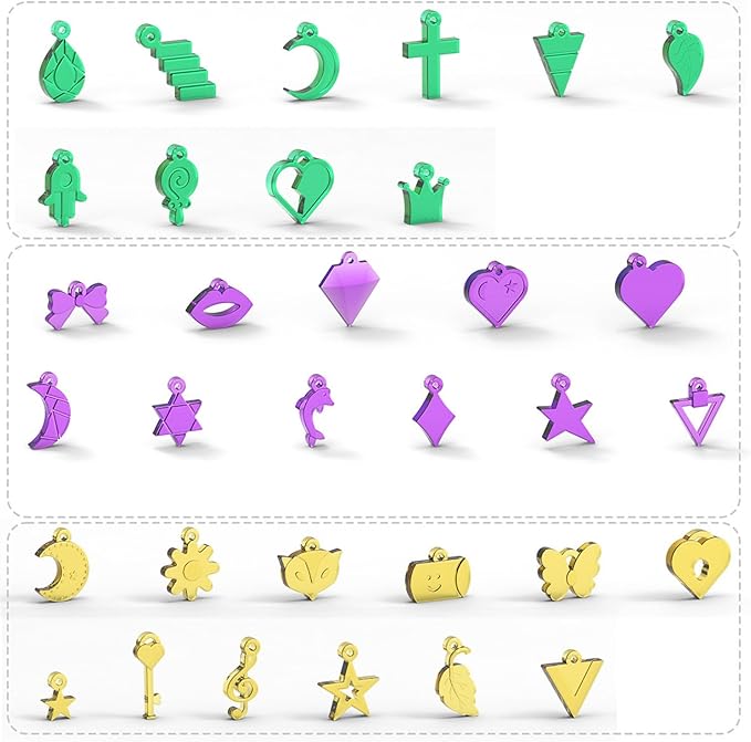 7Pcs Earring Resin Silicone Molds with 40 Earring Hooks, Epoxy Resin Jewelry Molds Silicone Set for Casting Irregular Shape Mold for Earrings Pendant Necklace Bracelet Keychain (7 Pcs-Small)