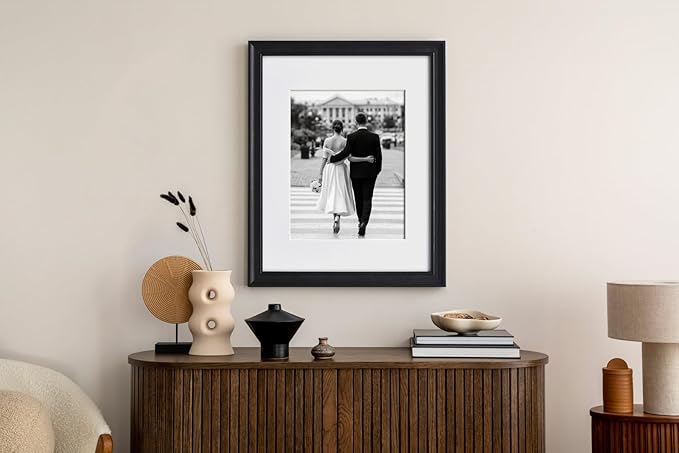 Yaetm 16x20 Picture Frame Matted to 11x14 Set of 2, 1.4" Wide Molding & Distressed Black Poster Frames 16x20 for Wall Gallery, Home and Office, Wall Mount (2 pack, Black)