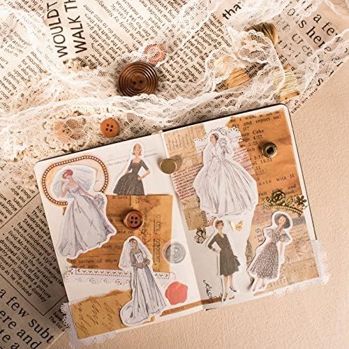 80Pcs Vintage Washi Stickers for Scrapbooking Supplies, People Scrapbook Stickers for Journaling, Junk Journal Bullet Kit Adults Friends Clearance Embellishments Paper Pack - Image 4