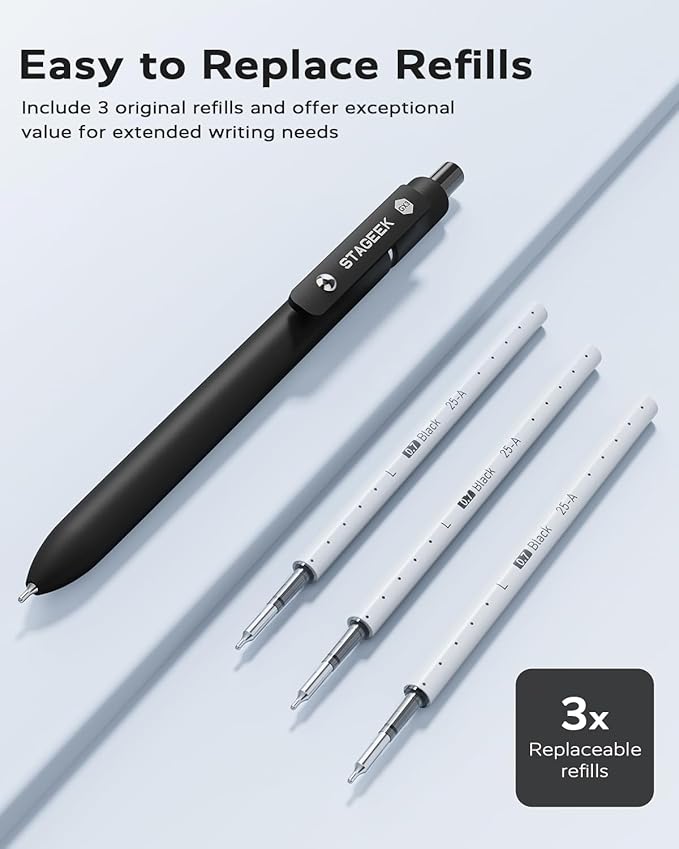 Black Gel Pens, 6Pcs Fine Point Smooth Writing Pens with 3 Extra Refills, Black Ink Pens for Journaling, Office, Note Taking, School Supplies, Nurse Aesthetic(Black Gray White)