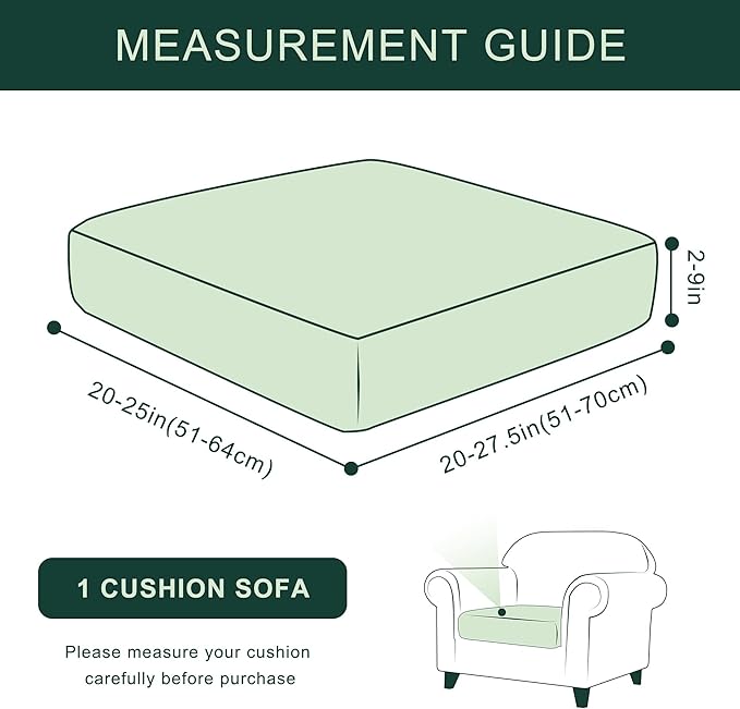 CHUN YI Stretch Chair Couch Cushion Cover Suitable for Armchair, Sofa Seat Slipcover with Spandex Jacquard Fabric(Small,Ivory White/Cream)