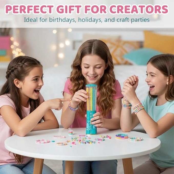 Quick-Click Bracelet Maker Kit: 2047pcs Beads & Charms, DIY Jewelry Making Kit with 23 Colors, Easy Click Threading Bead Carousel, Friendship Bracelet Kit for Kids & Teens, Craft Gift for Girls