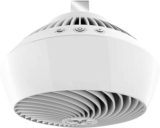 Vornado 560 Whole Room Air Circulator, Medium Floor Fan with 4 Speeds, Adjustable Tilt, Easy to Clean, Adjustable Tilt Chrome Glide Bar, Quiet Fan for Home, Office, and Bedroom, White