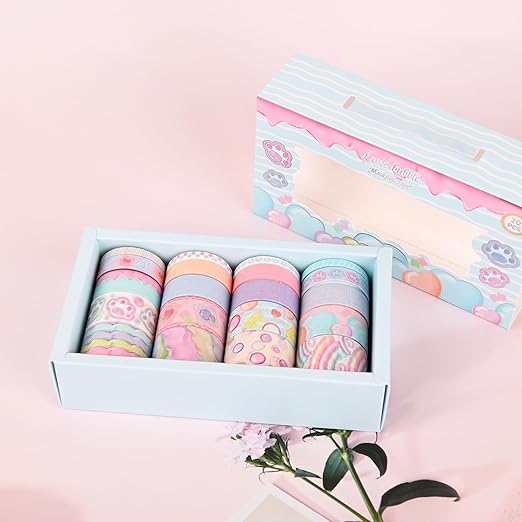 MAFELOE Washi Tape Set, Decorative Adhesive Supplies for Scrapbook, Arts & Crafts, 2 Meters Long 20 Rolls- Cute Series Suit-TGXL