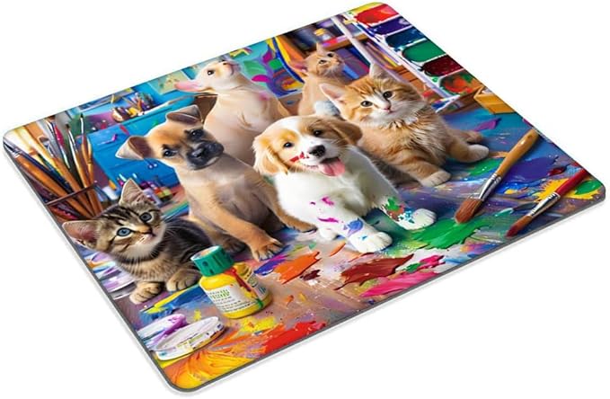Square Mouse Pad Interesting Puppy (2),Gaming Mouse Pads for Desk,Soft Computer Waterproof Non-Slip Mouse Mat