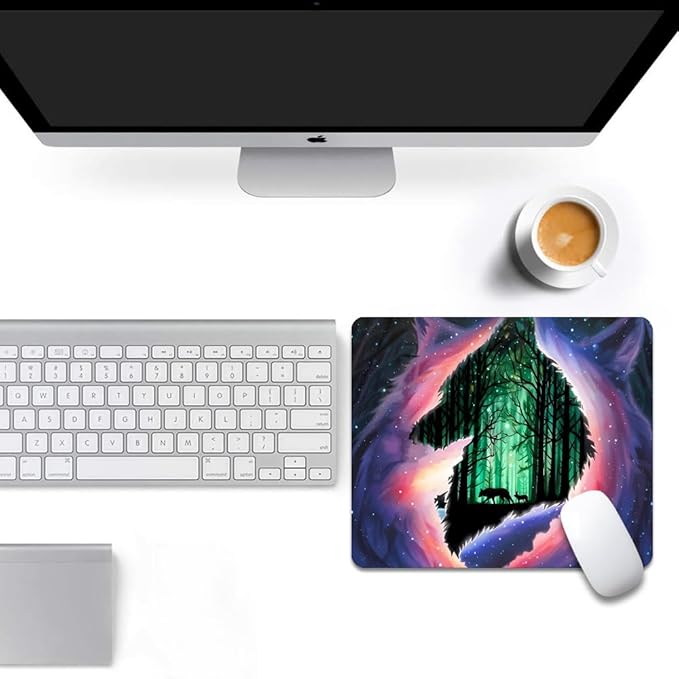 The Wolf in The Forest Texture Mouse pad, Square Waterproof and Anti Slip Mouse pad for Office laptops
