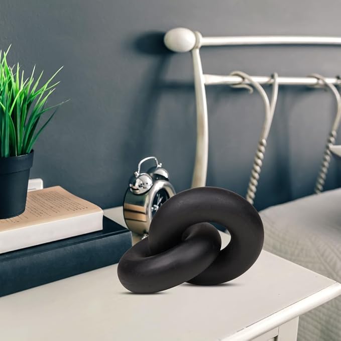 Homebia Designs Decorative Wooden Knot - 7x5.2x3 Inch - Black