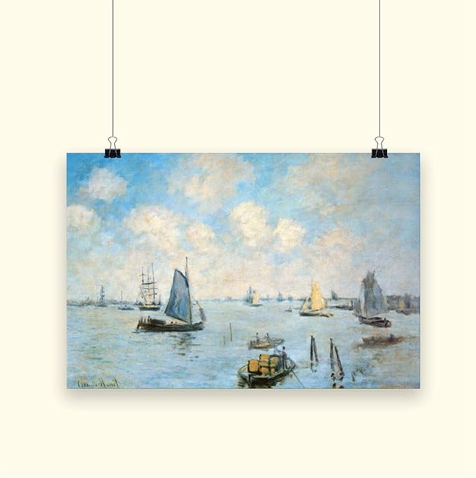 CFIOZYOS 40+ Monet Famous Print Posters The Sea at Amsterdam by Claude Monet Impressionism Canvas Art Poster And Wall Art Picture Print Modern Family Bedroom Decor Posters Unframe 12×18inch(30×45cm)