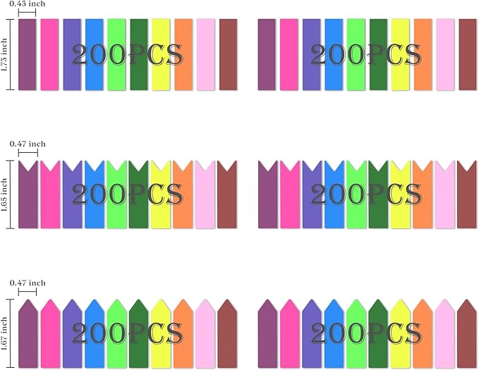Temiary 1200 Pieces Transparent Sticky Index Tabs, Page Markers for Annotating, Translucent Colored Arrow Flag Tab for Bookmarks Bible Tabs Notebook School Supplies