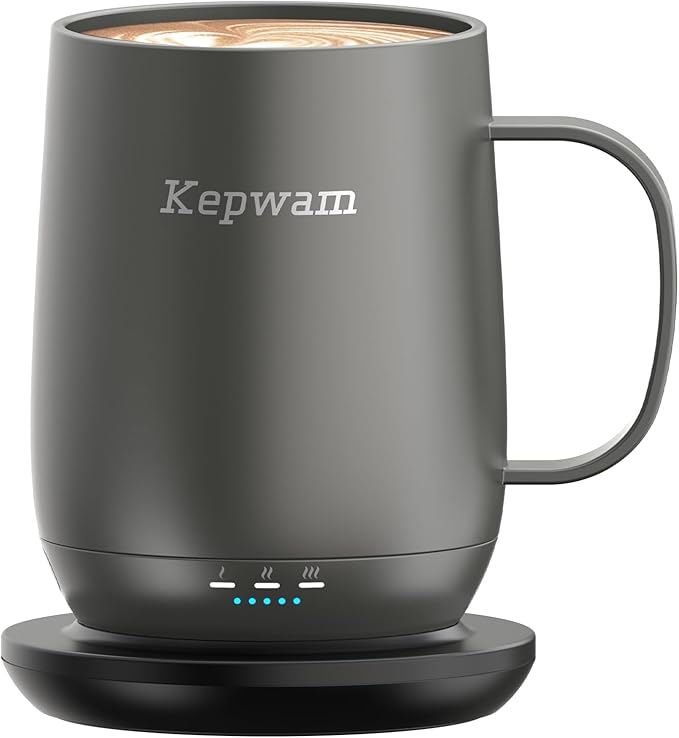 Self Heating Coffee Mug T2, 16oz Smart Heated Coffee Mug, 150 Min Battery Life - Hot up to 149℉ Temperature Control Coffee Mug Warmer, Gifts for Dad Mom (No APP)