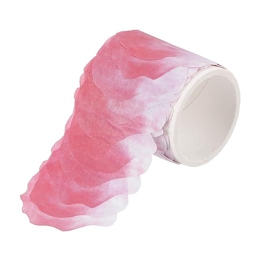 uxcell 1 Roll Petal Washi Tape, 80 Pieces Floral Decorative Tape Colored Masking Tapes Crafting Supplies for DIY Crafts, Gift Wrapping, Scrapbook, Party Decorations, Large Red