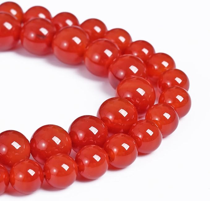 10MM 38PCS Natural Stone Red Agate Loose Beads for Jewelry Making DIY Bracelet Semi Precious 1 Strand