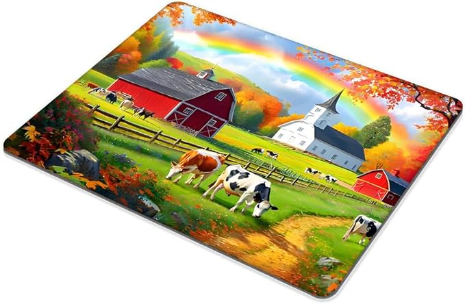 Square Mouse Pad Autumn Farm,Gaming Mouse Pads for Desk,Soft Computer Waterproof Non-Slip Mouse Mat