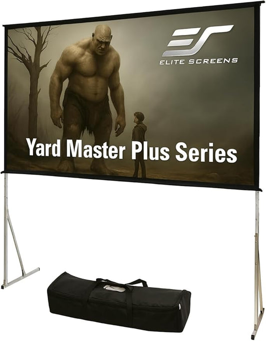 Elite Screens Yard Master Plus, 135-INCH 16:9 Height Setting Adjustable Portable Projector Screen, 4K HD Outdoor Indoor Movie Theater Front Projection, US Based Company 2-YEAR WARRANTY, OMS135H2PLUS