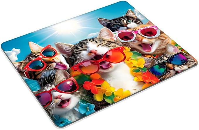 Square Mouse Pad Cute cat,Gaming Mouse Pads for Desk,Soft Computer Waterproof Non-Slip Mouse Mat