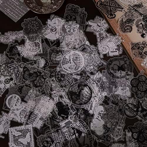 HOMICO 180 Pieces Vintage Black Scrapbooking Supplies Kit for Junk Journal - Image 2
